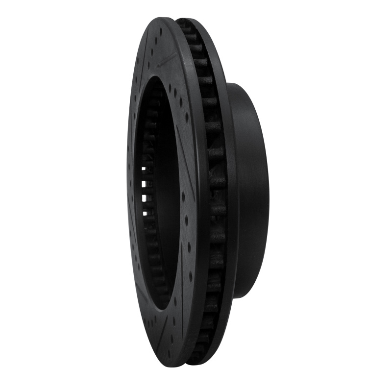 Dodge Ram 1500 Pickup Brake Rotor (1) - Front Right - R1 Concepts - Drilled & Slotted - Black - `00-`01